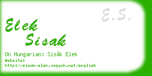 elek sisak business card